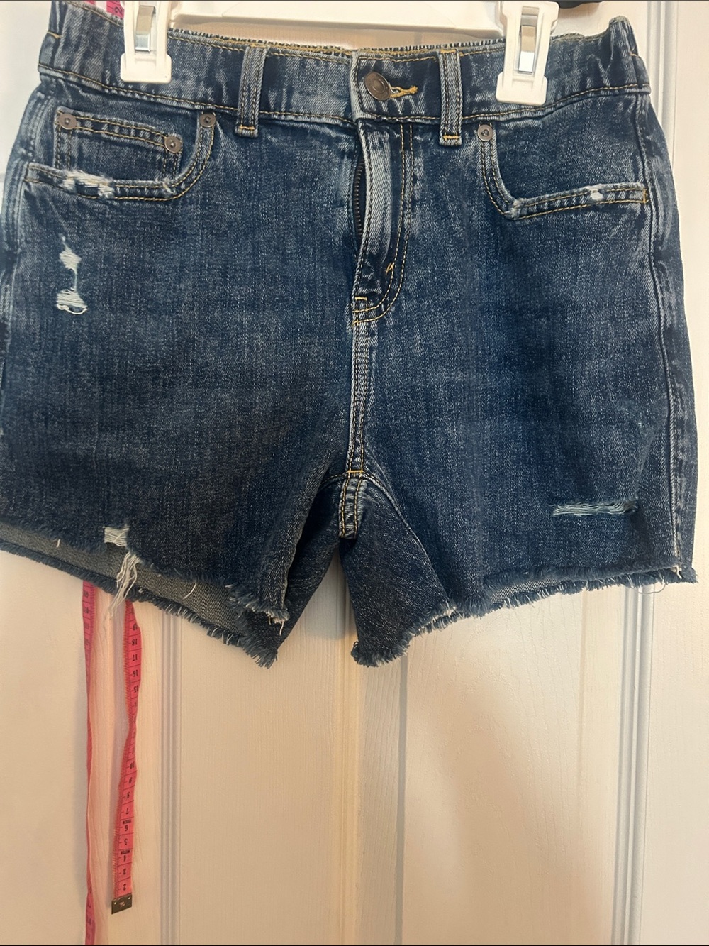aerie Dark Blue Distressed Denim Cutoff Shorts